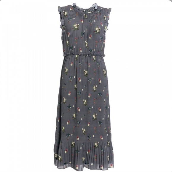 Ted Baker Gray Oracle Pleated Midi Dress Sz 2 or Small - Picture 10 of 10